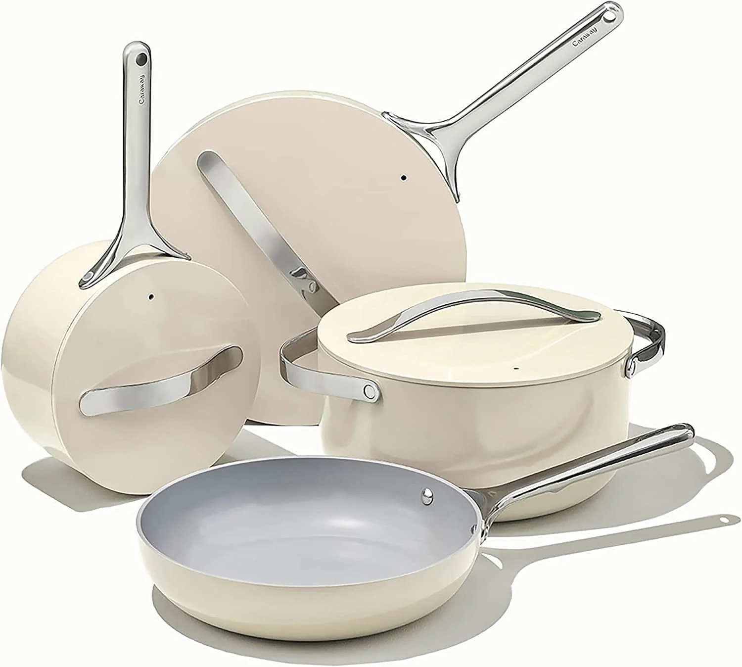 Caraway Nonstick Ceramic Cookware Set (12 Piece) Pots  Pans  Lids and Kitchen Storage - Non Toxic  PTFE & PFOA Free - Oven Safe & Compatible with All Stovetops (Gas  Electric &amp