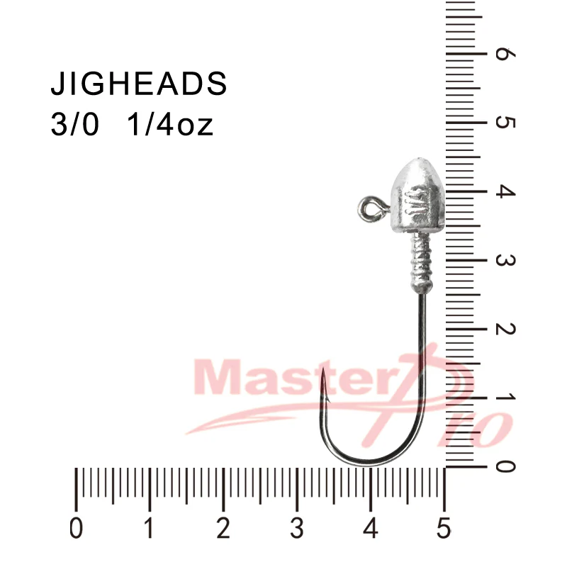 10pcs Size 3/0, 1/4OZ Jig Head Chemically Sharpened Hook Fishing Tackle