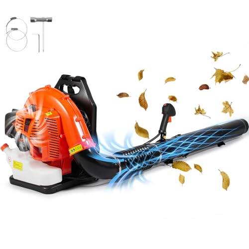 VEVOR Soffiatore per Foglie a Gas, 79CC, Spazzaneve a Zaino a 2 Tempi, Serbatoio Carburante da 3 Litri, Volume d'Aria 930 CFM, 184 MPH, Cura per Prato, Pulizia Foglie, Rimozione Neve Giardino Cortile : Giardino e giardinaggio