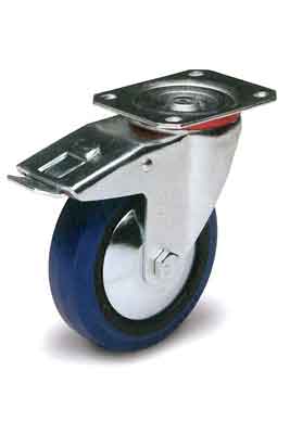 Tuff Grade V30125PB-IR/BR  ~  Caster 5 Inch Tlb Swivel Blue Rubber 440Lb Cap