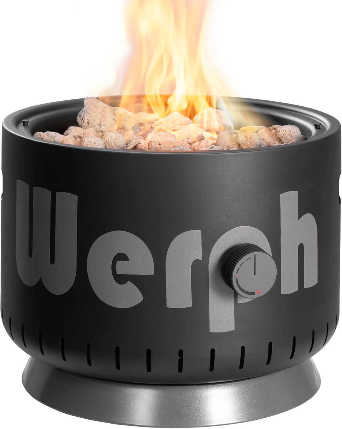 Werph 17-Inch Compact Propane Gas Fire Pit, 58,000 BTU, Lightweight with Locking 2-in-1 Lid & Pumice Stones, Perfect for Camping, RV, Picnic, Fishing, and Backyard, Black