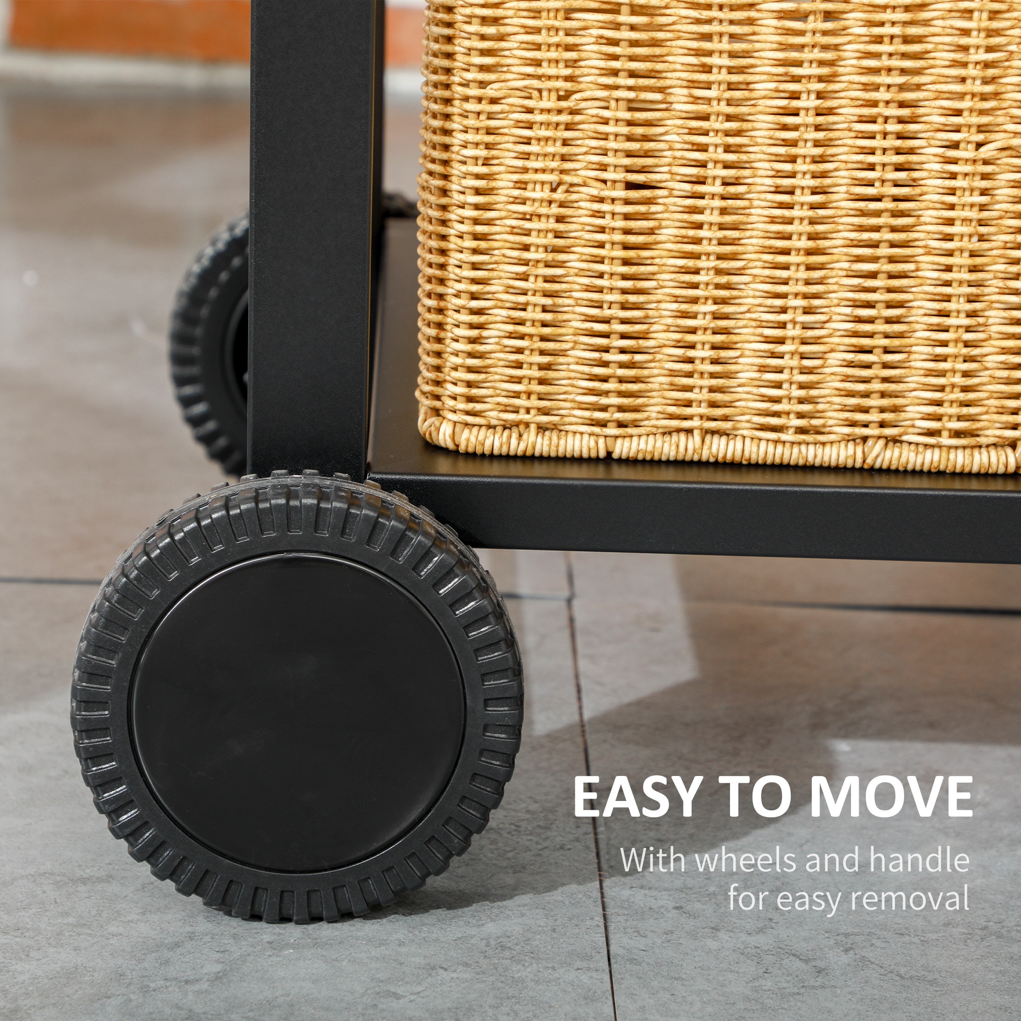 Outsunny Kolenbarbecue BBQ-grill Smoker, inclusief thermometer, flesopener, 120 x 64 x 114 cm, Zwart