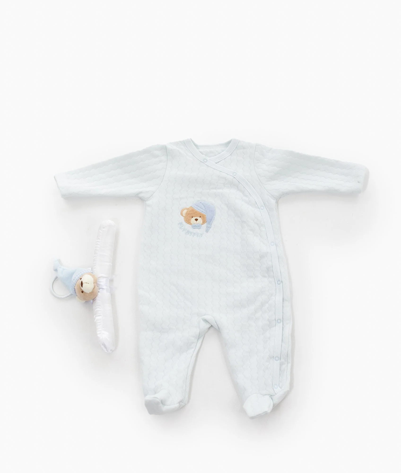 Cotton Jumpsuit & Hanger Set | Blue