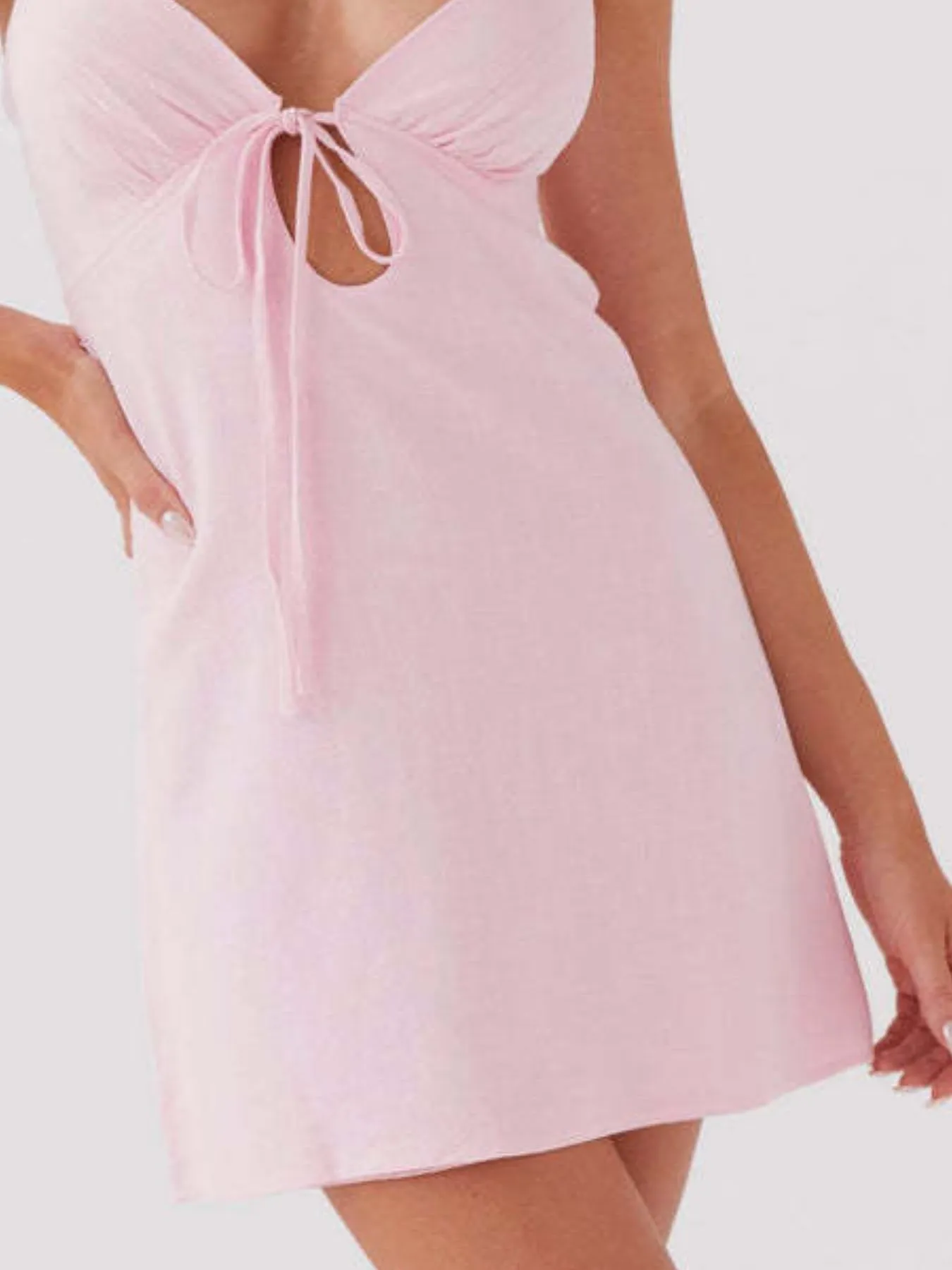 Tie-Front Mini Cami Dress