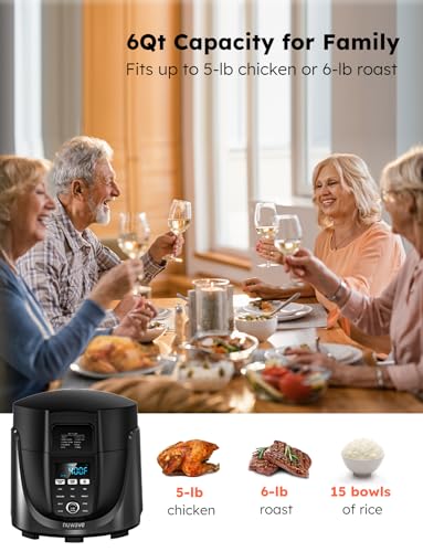 Nuwave Duet Air Fryer and Electric Pressure Cooker Combo with 2 Switchable Lids, 300 FoolProof One Touch Presets, Crisp&Tender Tech, 6QT Heavy duty Stainless Steel Pot, 15  Safety Features : Home & Kitchen