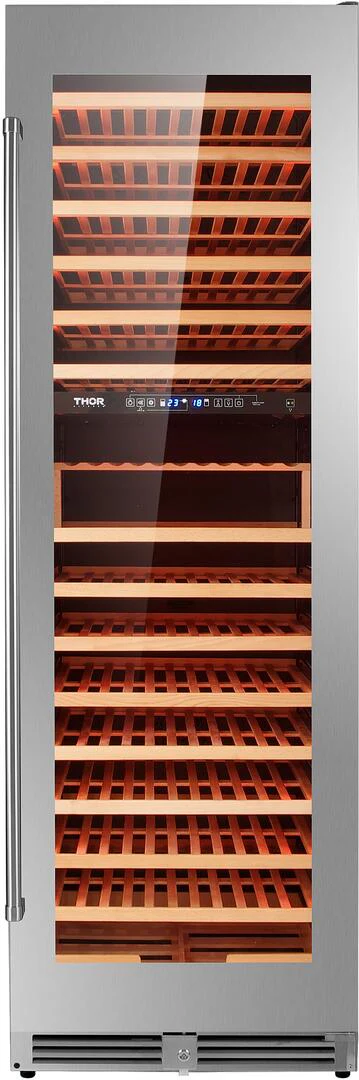Thor 24 hüvelykes, 162 palackos, rozsdamentes acél, kétzónás borhűtő