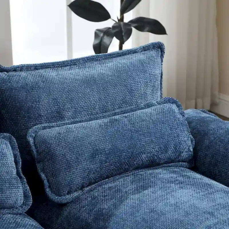 U-Shaped Chenille Sectional Sofa - Reversible Modular Seating