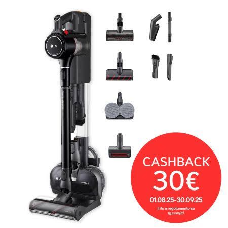 LG CordZero A9K Ultra Aspirapolvere Kompressor 200 W, 120 min 4 spazzole + 4 accessori, Wi-Fi Nero - A9K-ULTRA1B