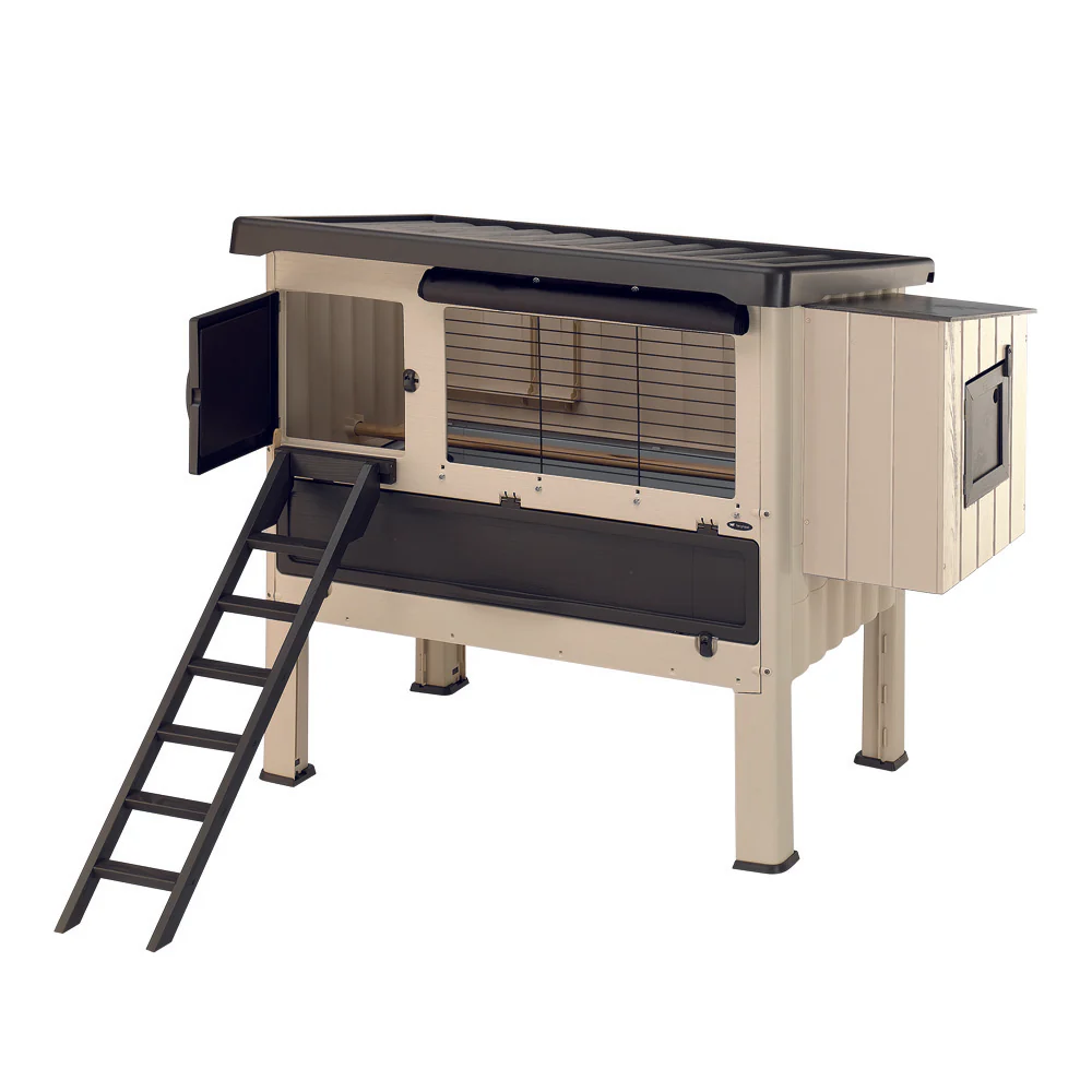 Happy Farm 120 – Casetta per Galline in Resina Termoplastica con Doppia Zona e Portine Apribili, Ideale per 6 Galline