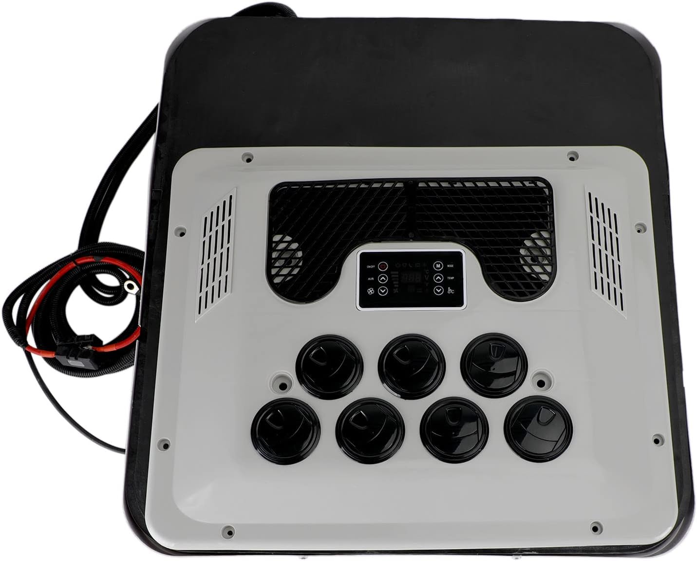 12V Standklimaanlage Dachklima mit Heizfunktion–2200 W Kühlen / 1000 W Heizen,für LKW/Truck-Kabine,Wohnmobil/RV,Van–R410A,Fernbedienung,Aufdach/Heckwand-Montage,bis 8 m³,3 m Kabel