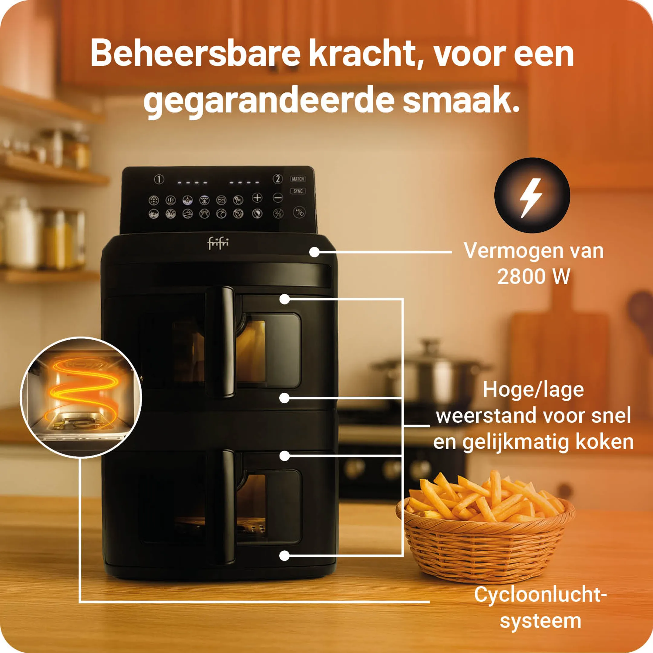 FriFri Airfryer Duo Slim FR0813028BLP