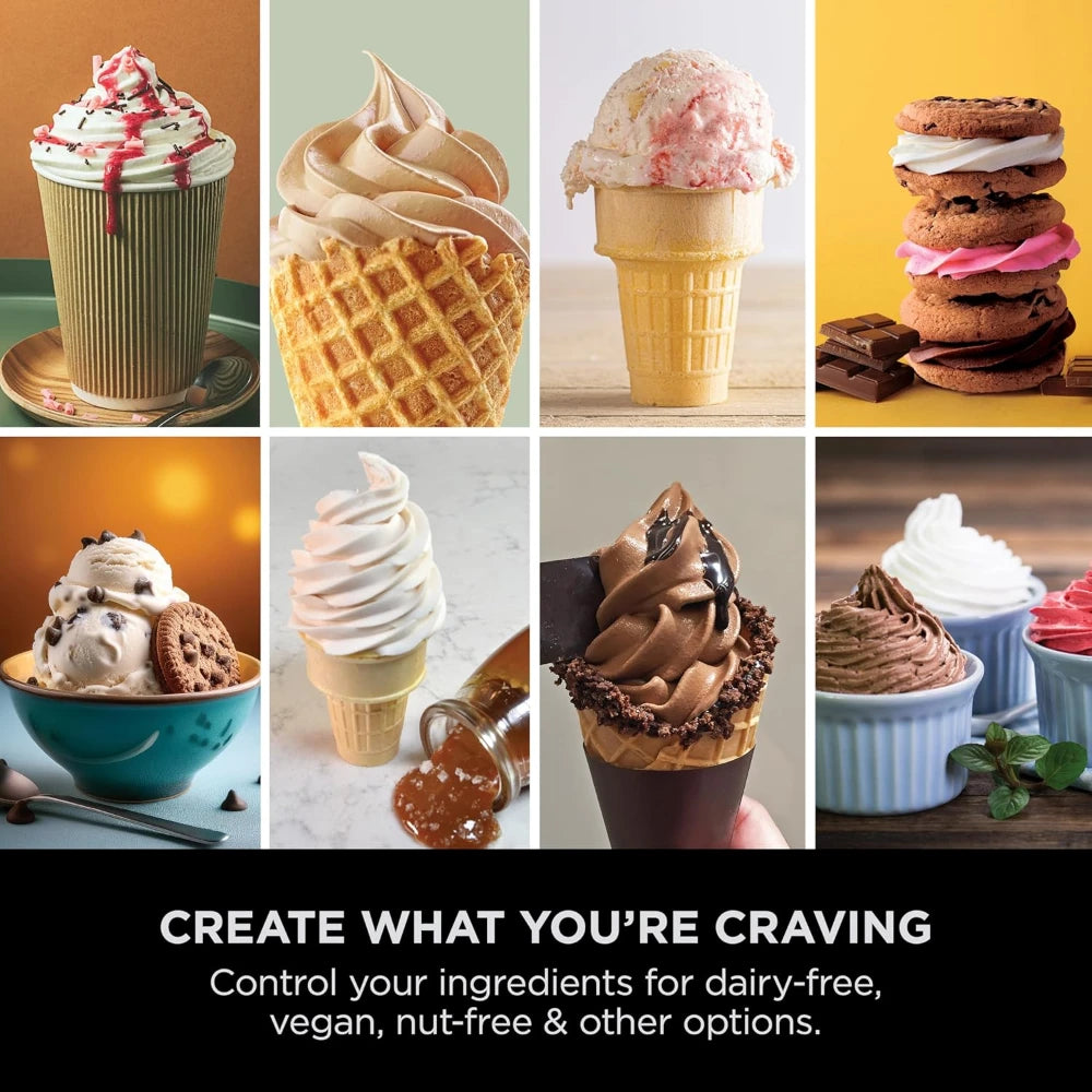 Ninja Swirl by CREAMi 13 in 1 Soft Serve and Ice Cream Maker - Platinum Silver | NC701UK