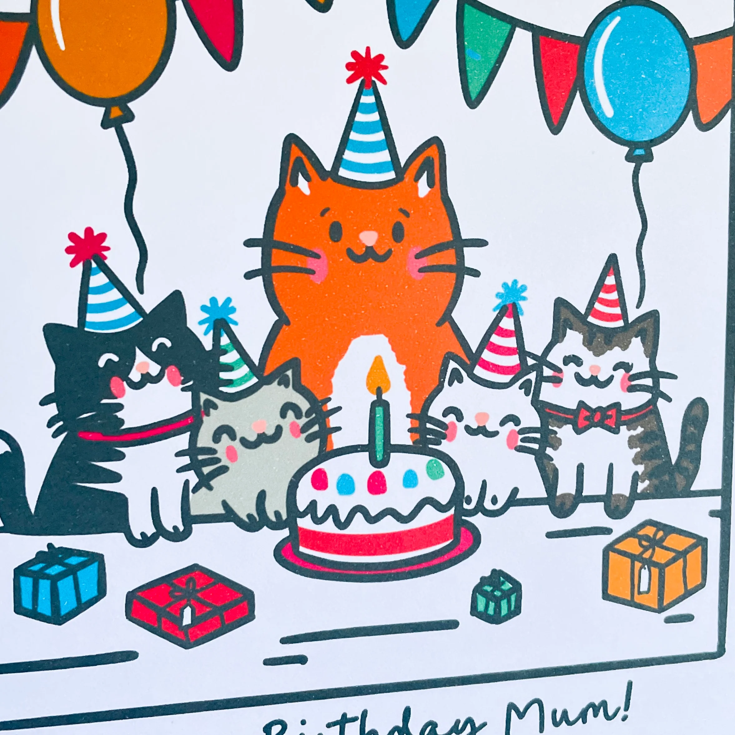 Personalised Cat Birthday Party Card
