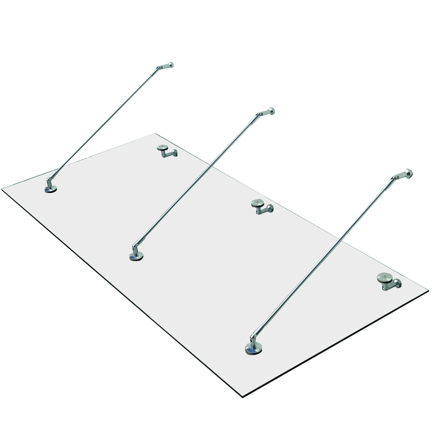 HOMCOM® luifel glazen luifel deur luifel veiligheidsglas roestvrij staal helder glas gelaagd veiligheidsglas VSG 304 200x90cm