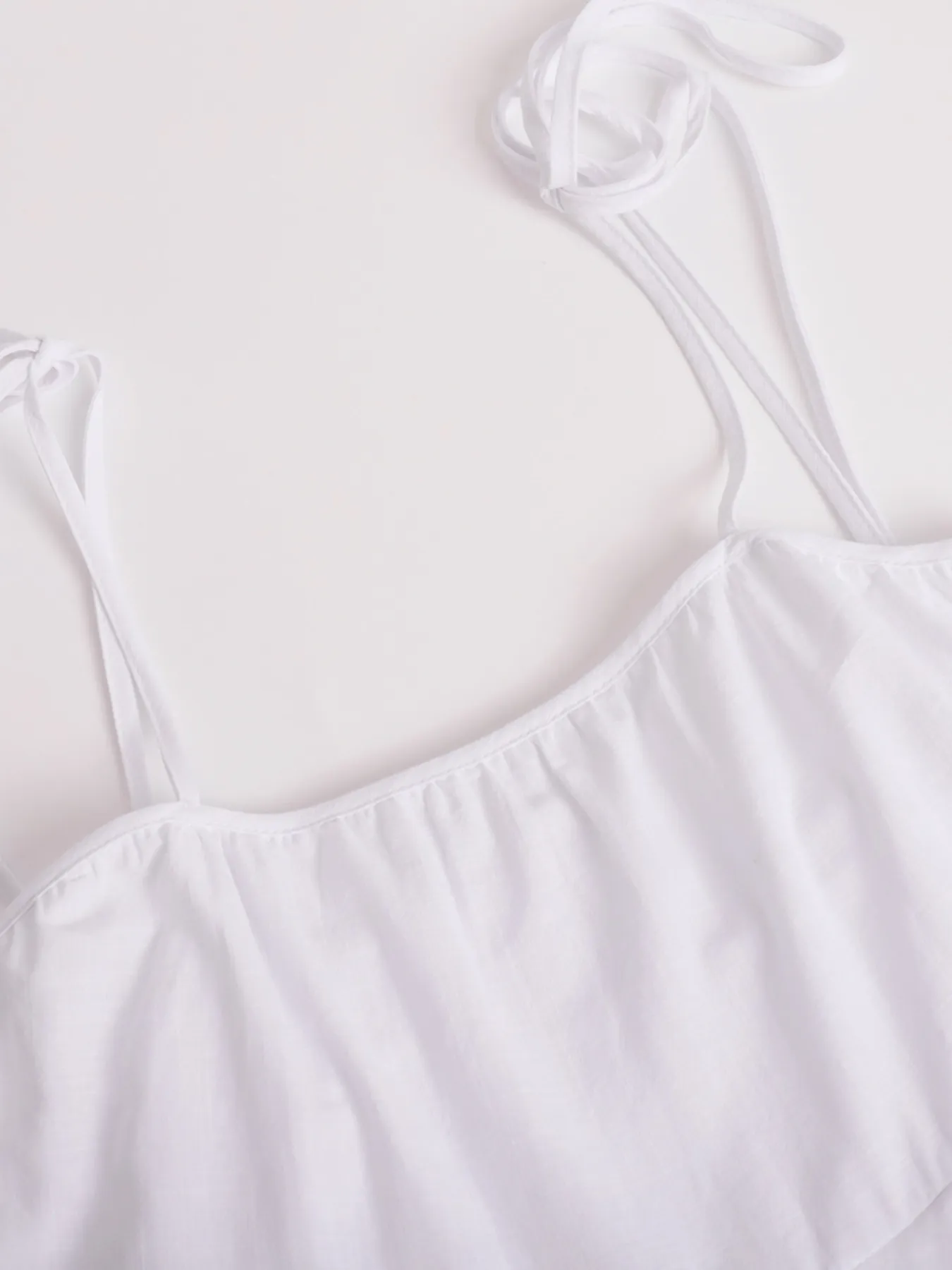 Ruffle Layered Tie Shoulder Cami Dress