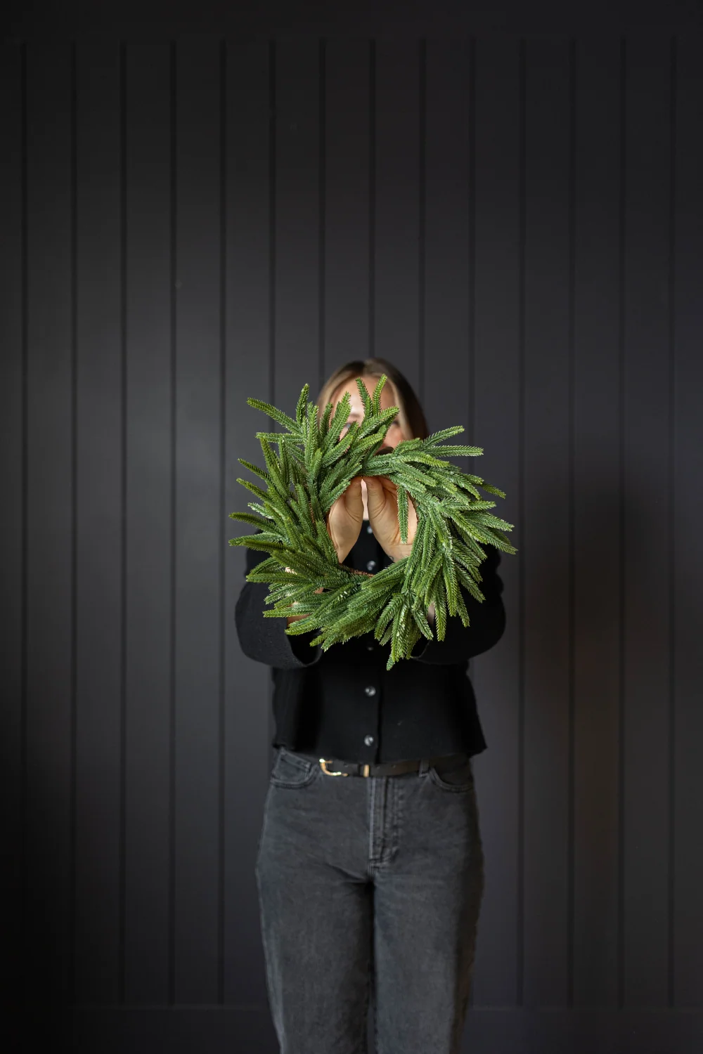 Norfolk Pine Real Touch Wreath Mini