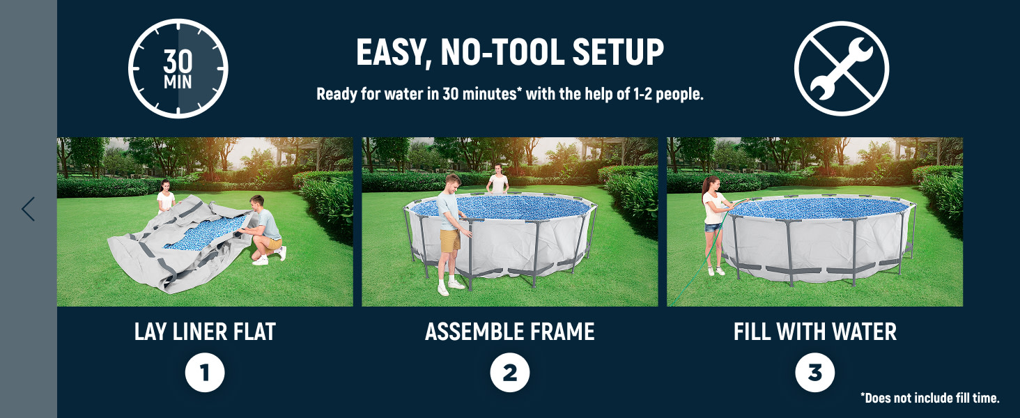 Bestway Steel Pro MAX 10'x30" Round Above Ground Outdoor Swimming Pool with Pump Car b 2