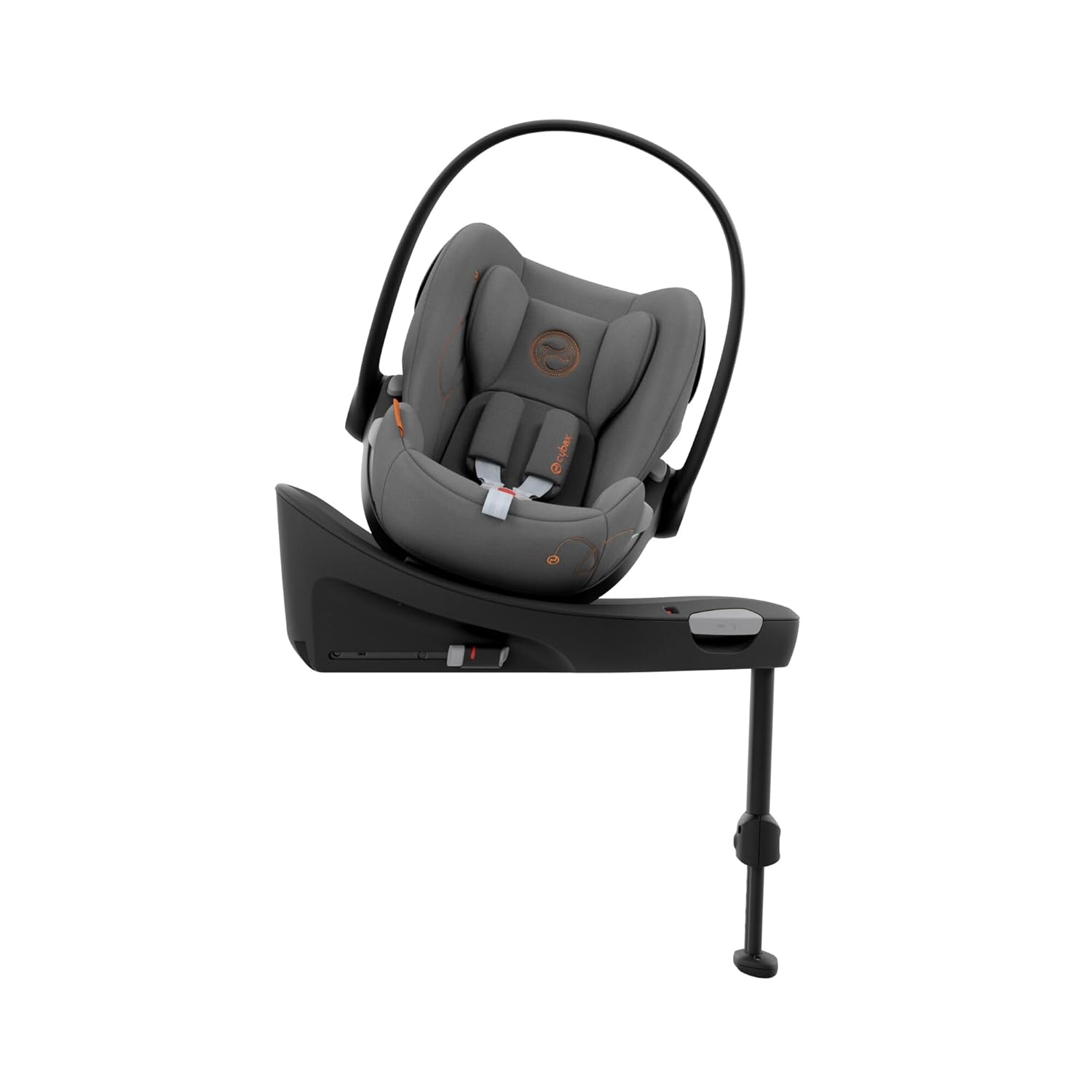 CYBEX Gold Babyschale Cloud G i-Size Comfort, Inkl. Neugeboreneneinlage, Ab Geburt bis ca. 24 Monate, Für Kinder ab 40 cm bis 87 cm, Max. 13 kg, Moon Black
