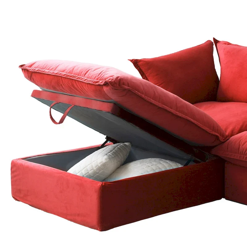 Modular Sectional Sofa Couches, 82.66 Velvet Loveseat Sofa with Ottoman