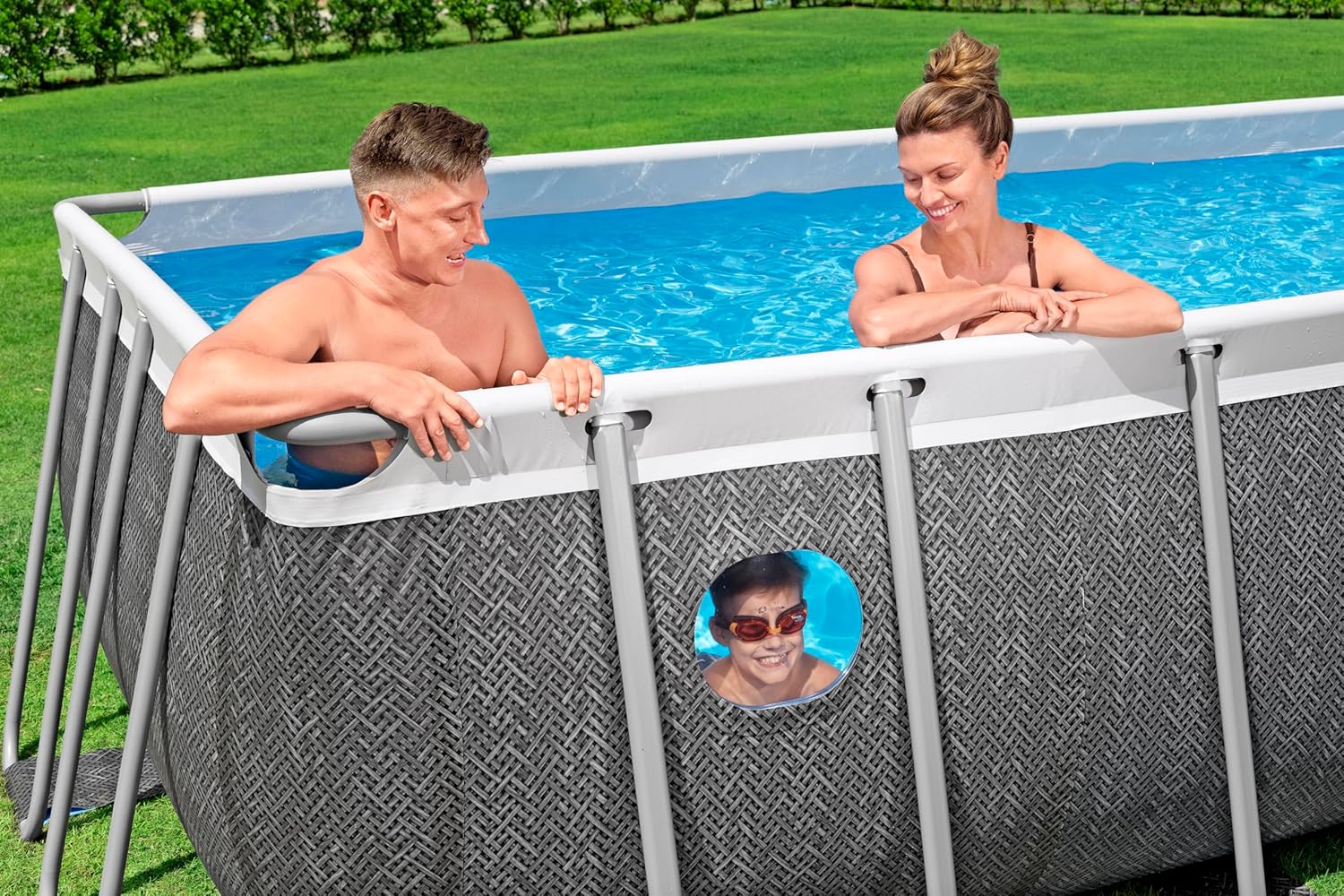 Bestway Juego de Piscina Rectangular Splashview de 16' x 8' x 48