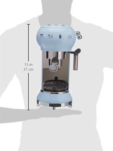Smeg, ECF01PGEU Manual Espresso-Kaffeemaschine, Cappuccino -System, Thermoblock, groe Tassengehuse und Doppelkaffeefunktion, 1 l Wassertank, kompakte Abmessungen, 1350W, Pastellgrün