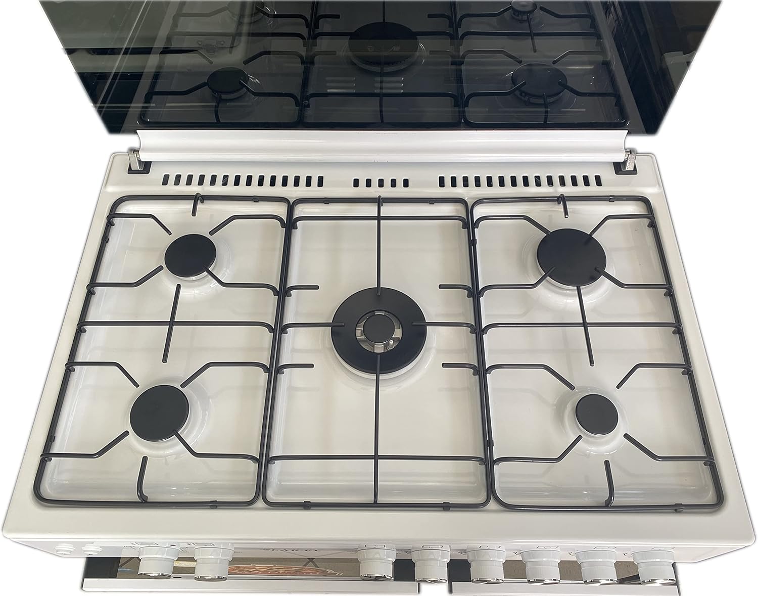 Cucina da 90x60 BIANCA LAR.EL forno ELETTRICO con vano porta bombola 5 fuochi