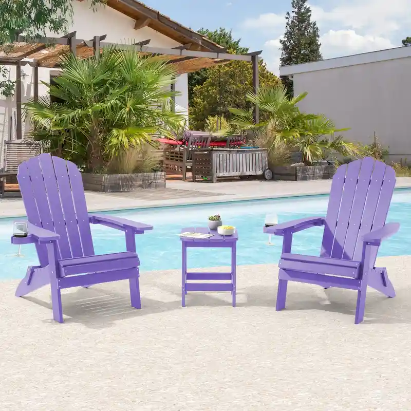 Bonosuki Set of 2 Folding Adirondack Chair Patio Fire Pit Chair