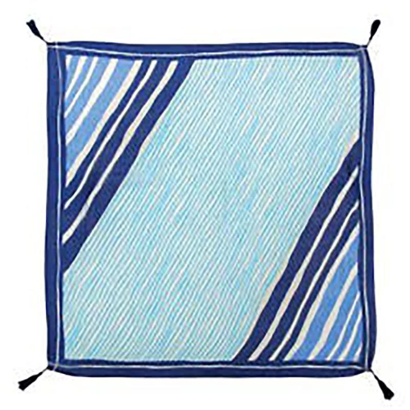 Modern Stripe Blue Silk Scarf