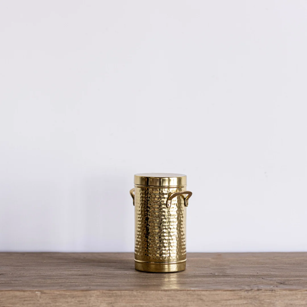 Brass Hammered Canister