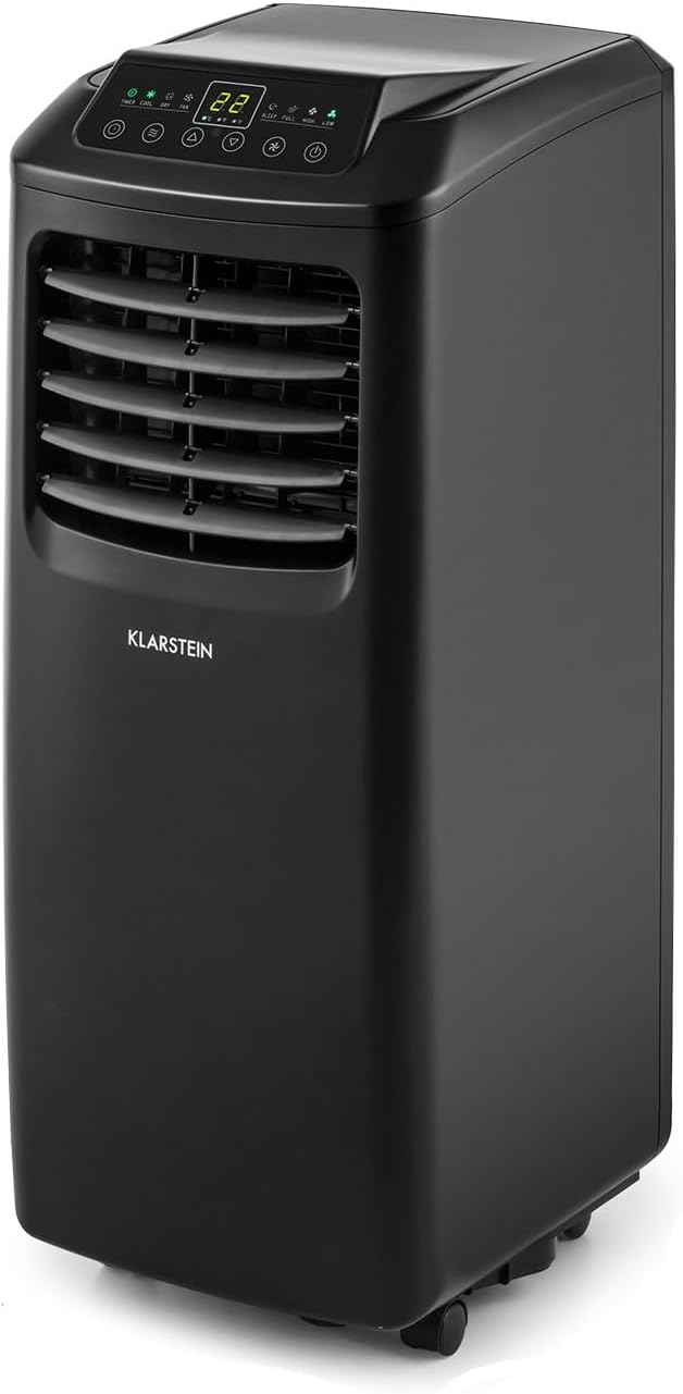 Klarstein Mobile Klimaanlage mit Abluftschlauch, 3-in-1 Klimagerät mit Ventilator & Luftentfeuchter, Kleine & Portable Klimaanlage für Wohnung & Büro, mit Nachtmodus & App-Steuerung, 7000 BTU