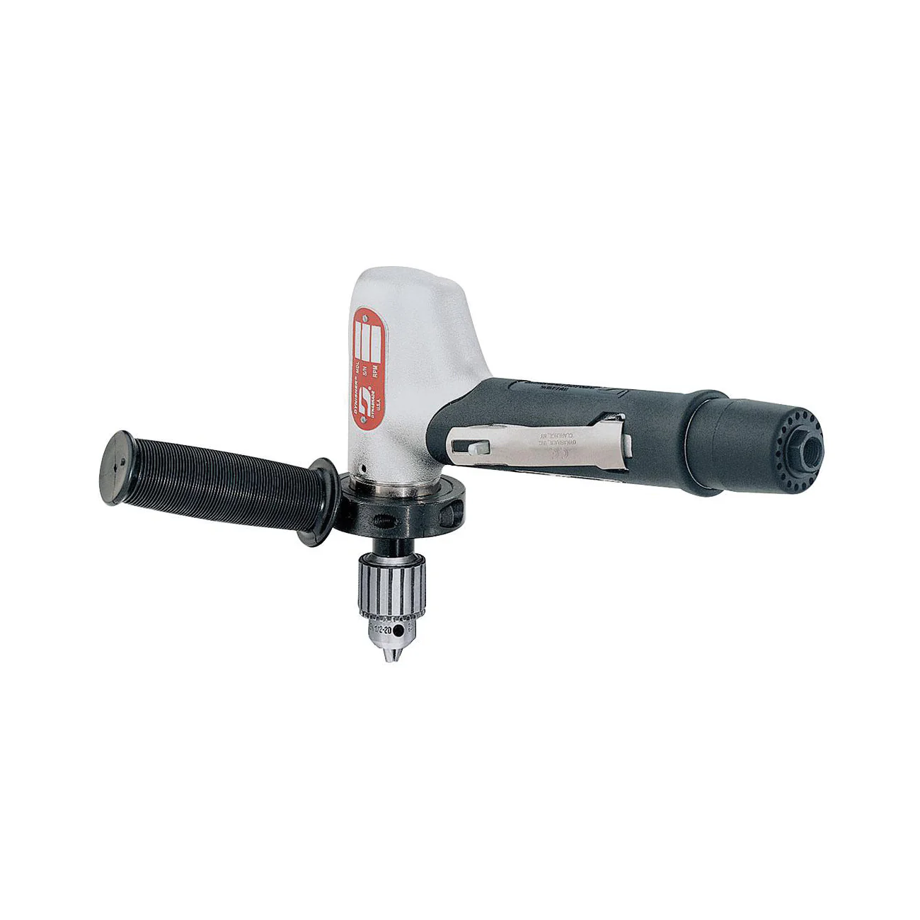 Dynabrade 53080  ~  1/2 Inch Drill .7 Hp 3400 Rpm 7 Degree Offset Planetary-Geared Rear Exhaust Jacobs