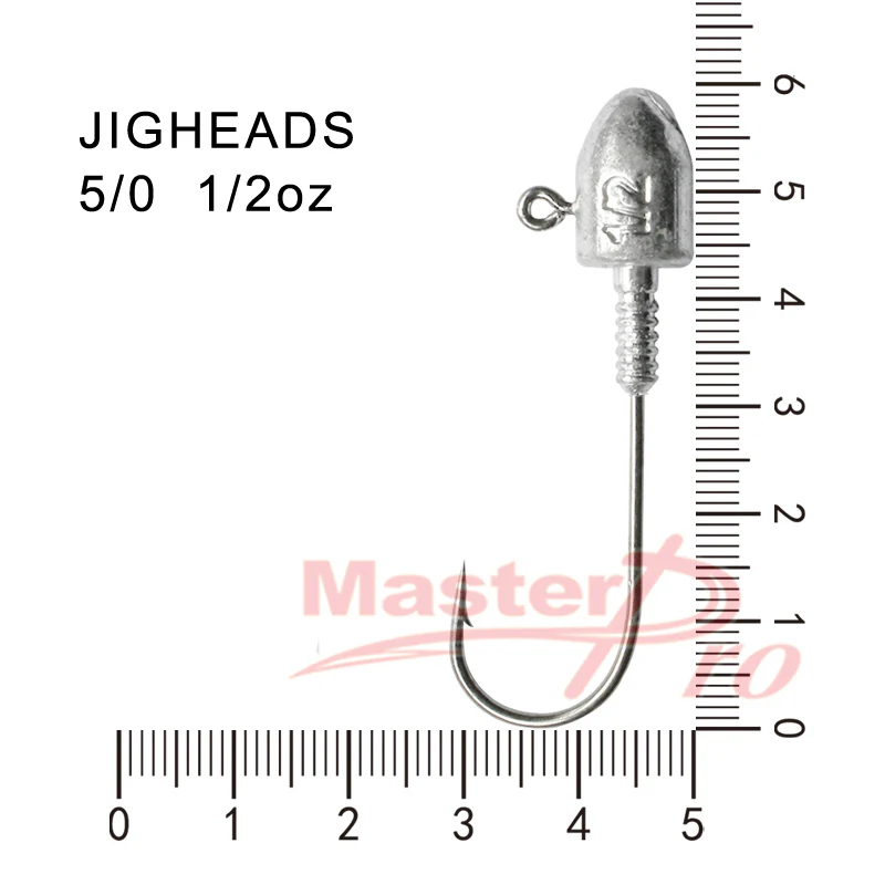 8pcs Size 5/0, 1/2OZ Jig Head High Chemically Sharpened Hooks Fishing Tackle