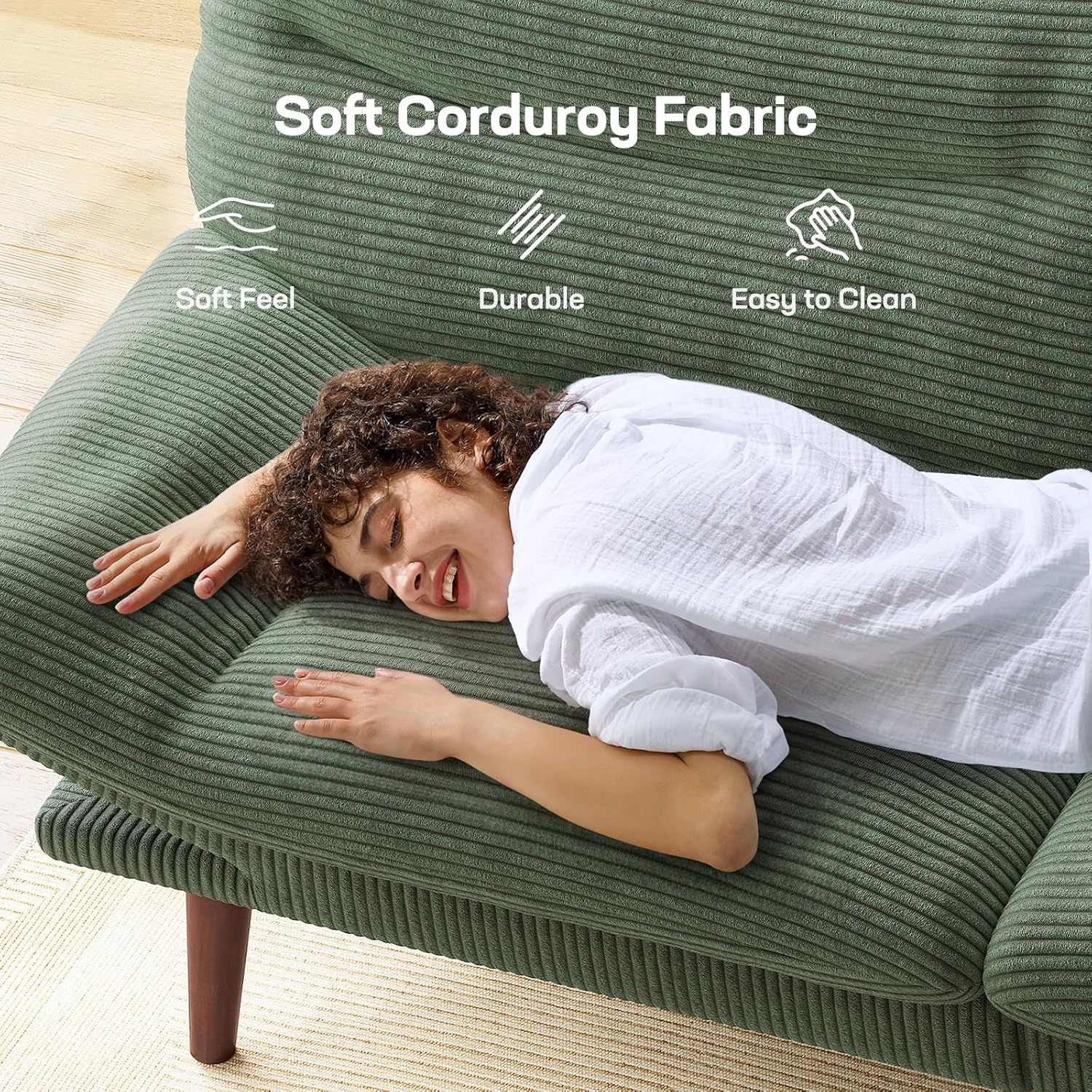 Futon Sofa Bed Futon Sofa with Adjustable Back and Armrests Converts to Small Sleeper Sofa Bed