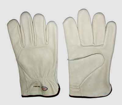 Tuff Grade TGG-404-M  ~  Grain Leather Driver's Gloves Lined Wing Thumb Medium