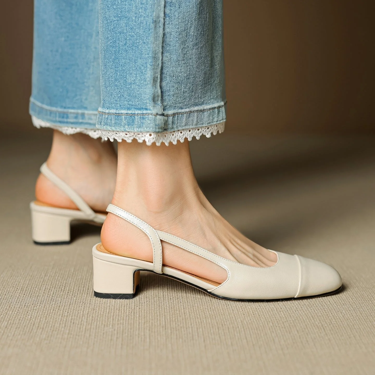 Women��s Black Heels Elegant Slingback Block Pumps