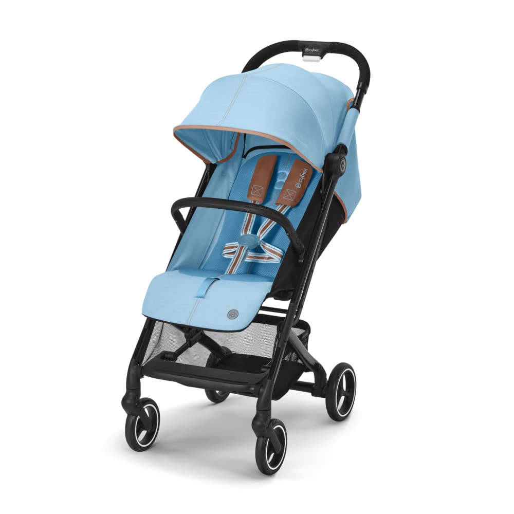 Cybex Gold Kinderwagen Beezy mit One-Pull Harness, Ab Geburt bis ca. 4 Jahre (max. 22 kg), Kompakt und ergonomisch, Magic Black (Schwarz mit schwarzem Rahmen)