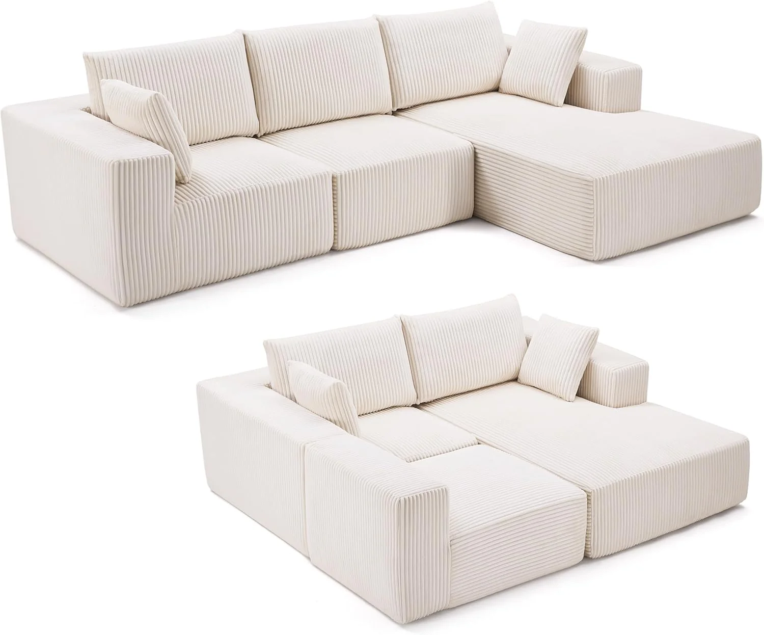 108 Modular Sectional Sofa Cloud Sectional Couch Modern Modular L-Shape Sofa Couch