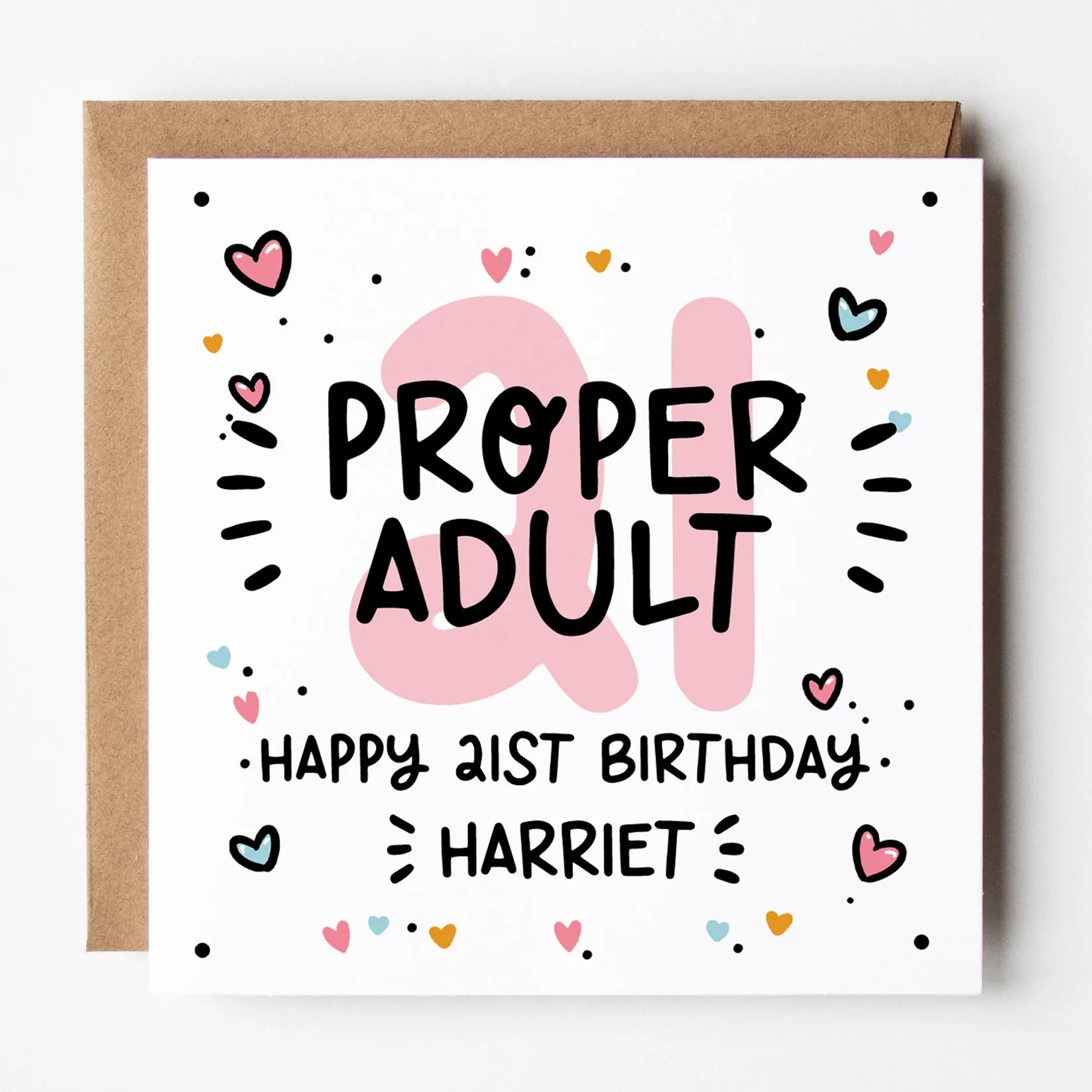 21st Birthday Card a?�� Personalised 21st Birthday Card For Her a?�� Proper Adult 21st Birthday Card a?��