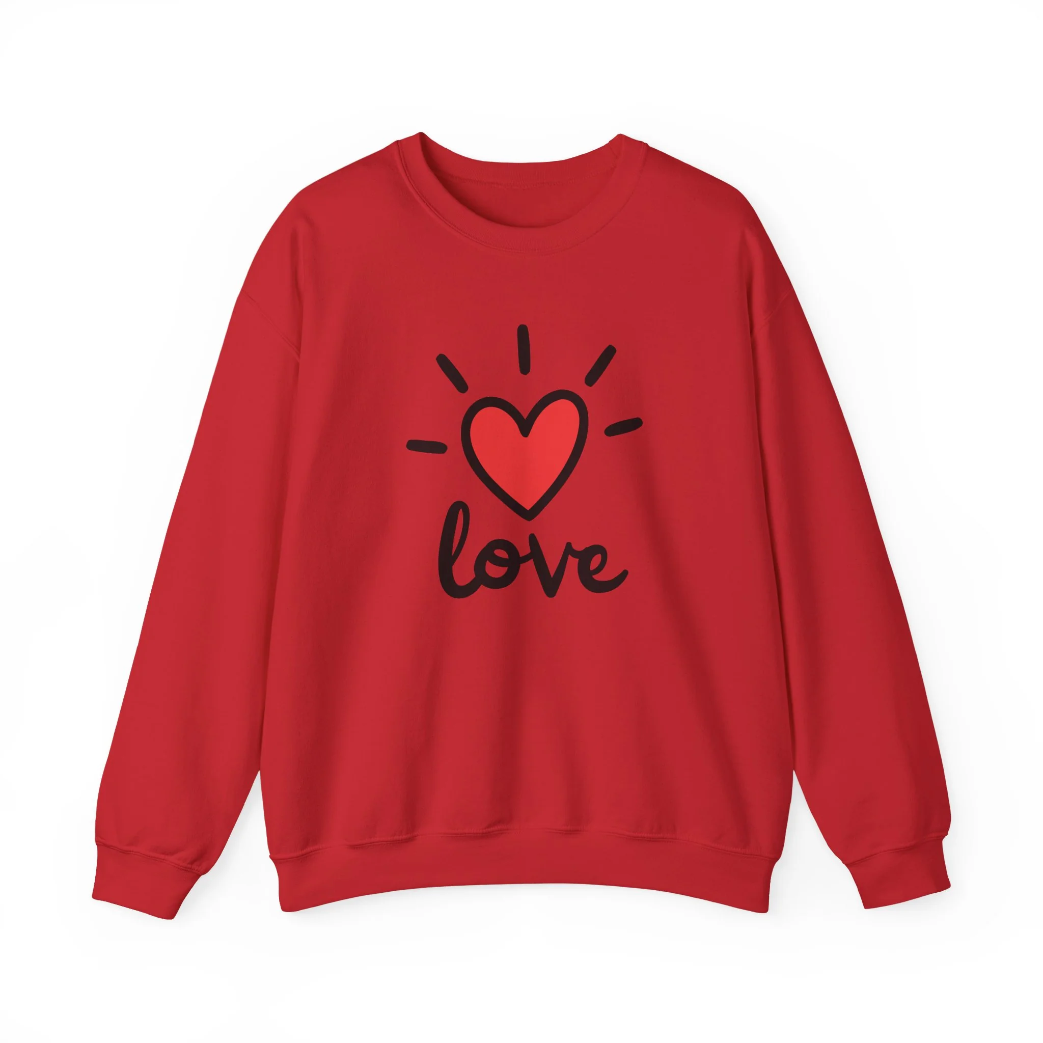 Love Heart Crewneck Sweatshirt - Red Heart 