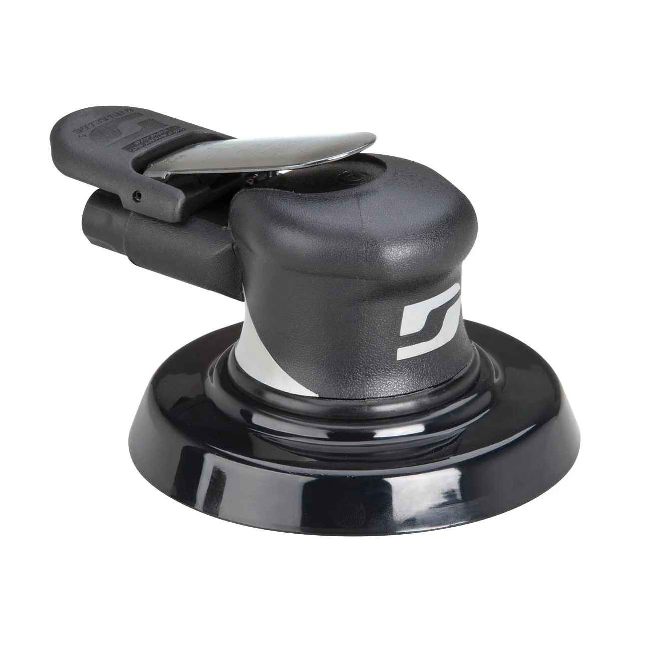 Dynabrade Silver Supreme 57572  ~  5 Inch Diameter Wet Dynorbital Supreme Random Orbital Sander Basic .24 Hp 10000 Rpm 3/16 Inch Diameter Orbit Rear Exhaust 5/16 Inch-24 Spindle Thread