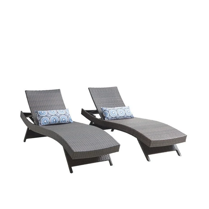 All Weather Wicker Chaise Lounge - Set of 2