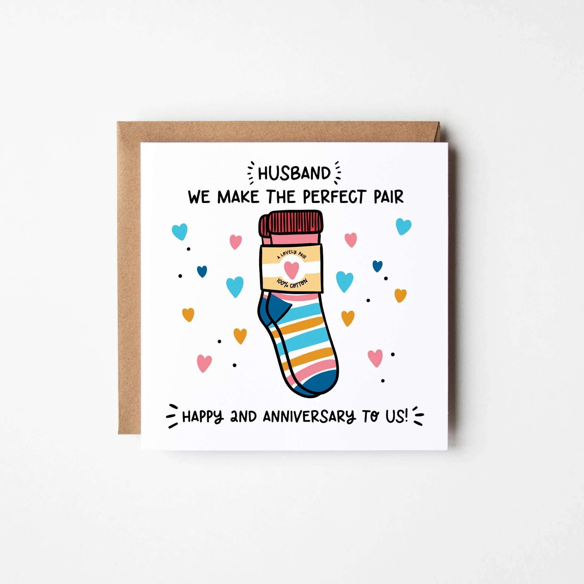 Husband 2nd Anniversary Card ? Personalised  Happy 2nd Anniversary Husband Card ? 2nd Anniversary Card For Him ? Cotton Anniversary