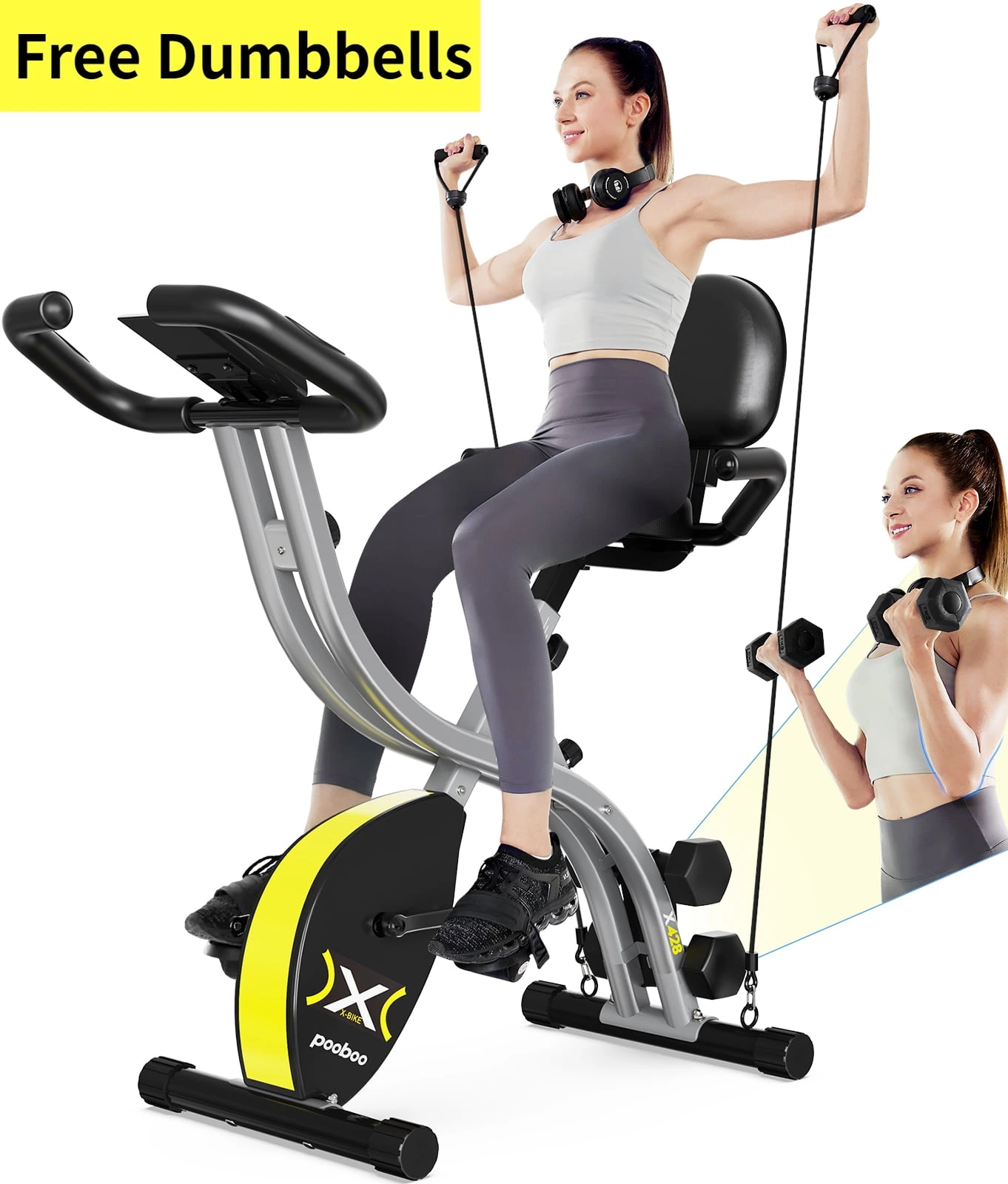 Pooboo Exercise Bikes 16 Levels Magnetic Resistance Stationary Bike Workout Cycling