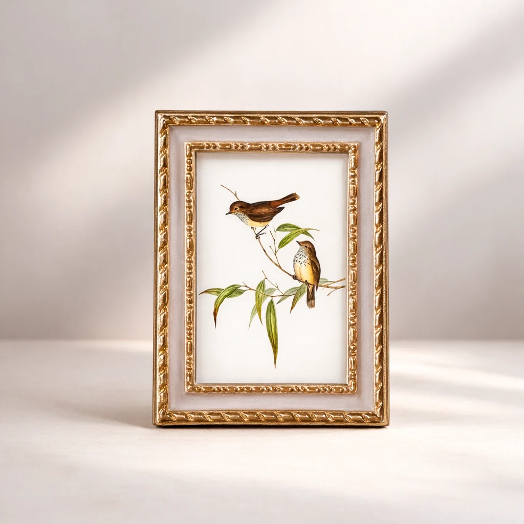 Pale Pink & Gold Rectangle Photo Frame