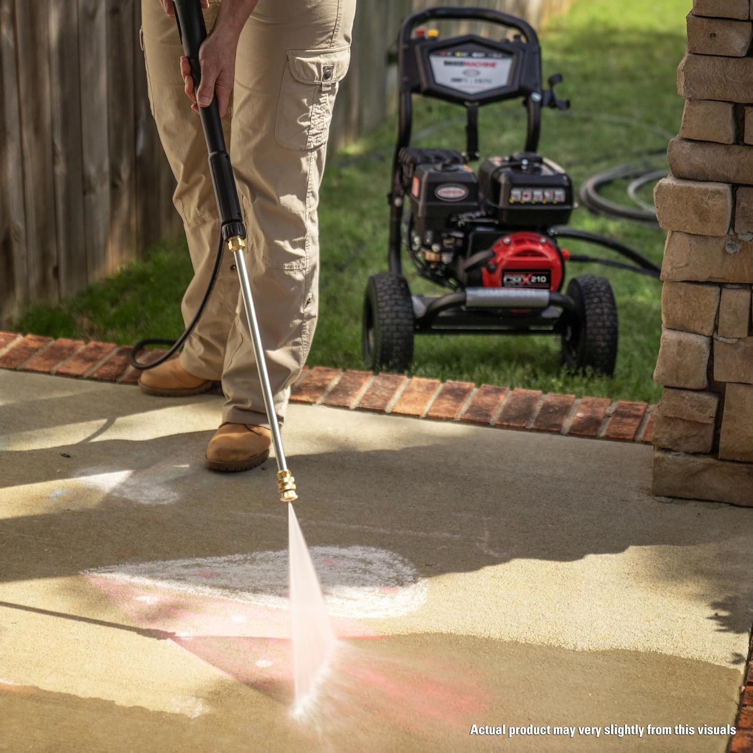 Simpson 3400 PSI Gas Pressure Washer  2.5 GPM Residential Power Washer  Cold Water  25' Hose  Clean Machine  49-State Compliant (CM61083)