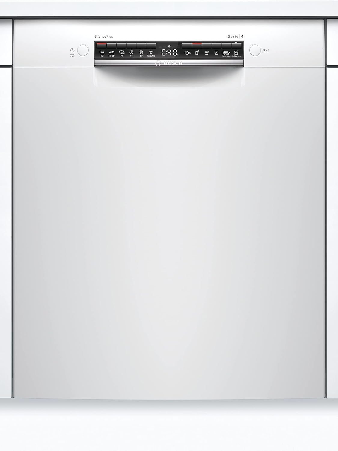 Bosch SMU4HCW48E Serie 4 Smarter Geschirrspüler Unterbau, 60 cm breit, Besteckschublade, Made in Germany, Silence Programm besonders leise, Extra Trocknen auf Knopfdruck