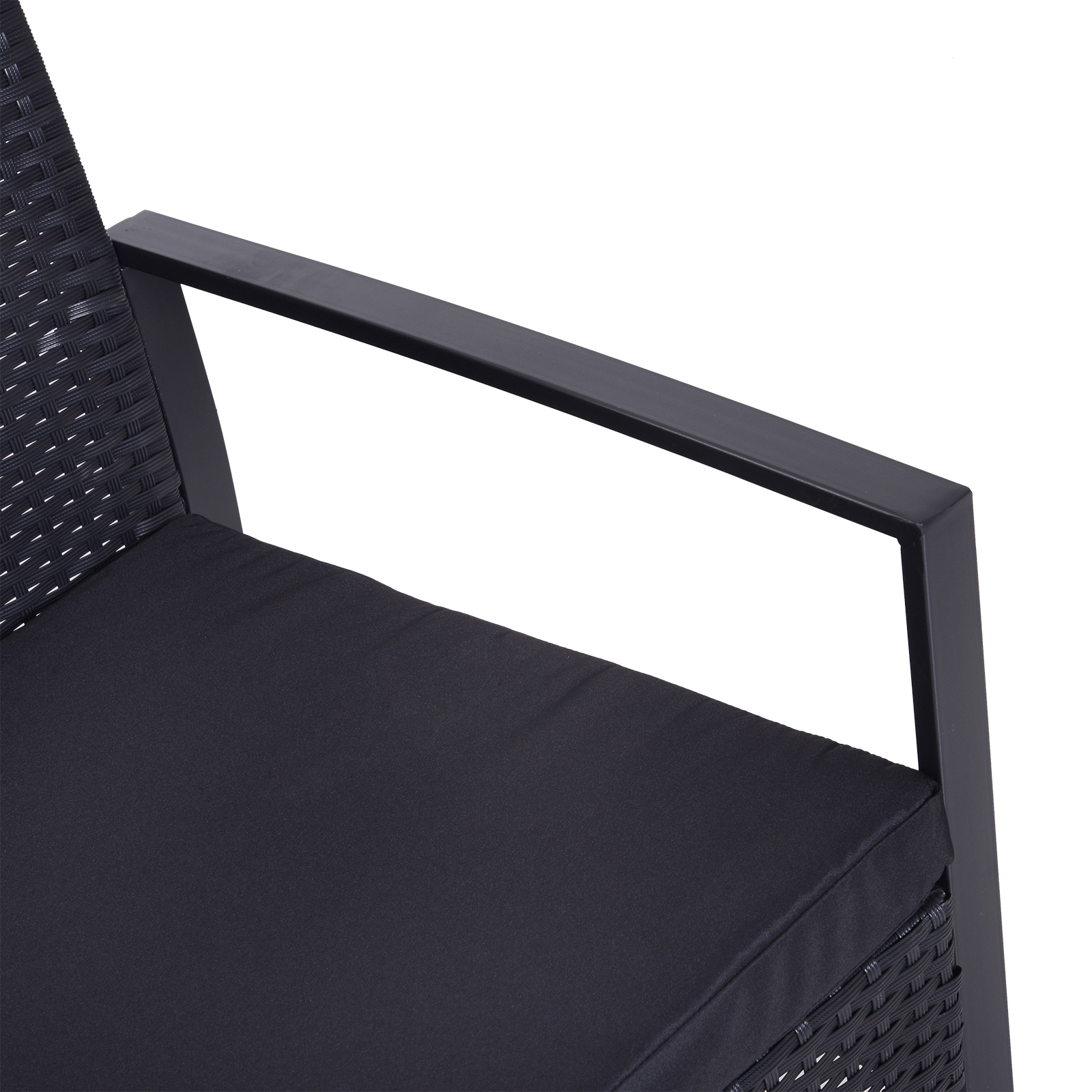 Poly-rotan zitgroep 5-delig Tuinset met kussens tuin zwart