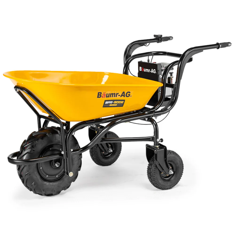 Baumr-AG 40V akkumulátoros motoros talicska, 100 literes űrtartalom, 3 kerék, 260 kg, emelőkosár