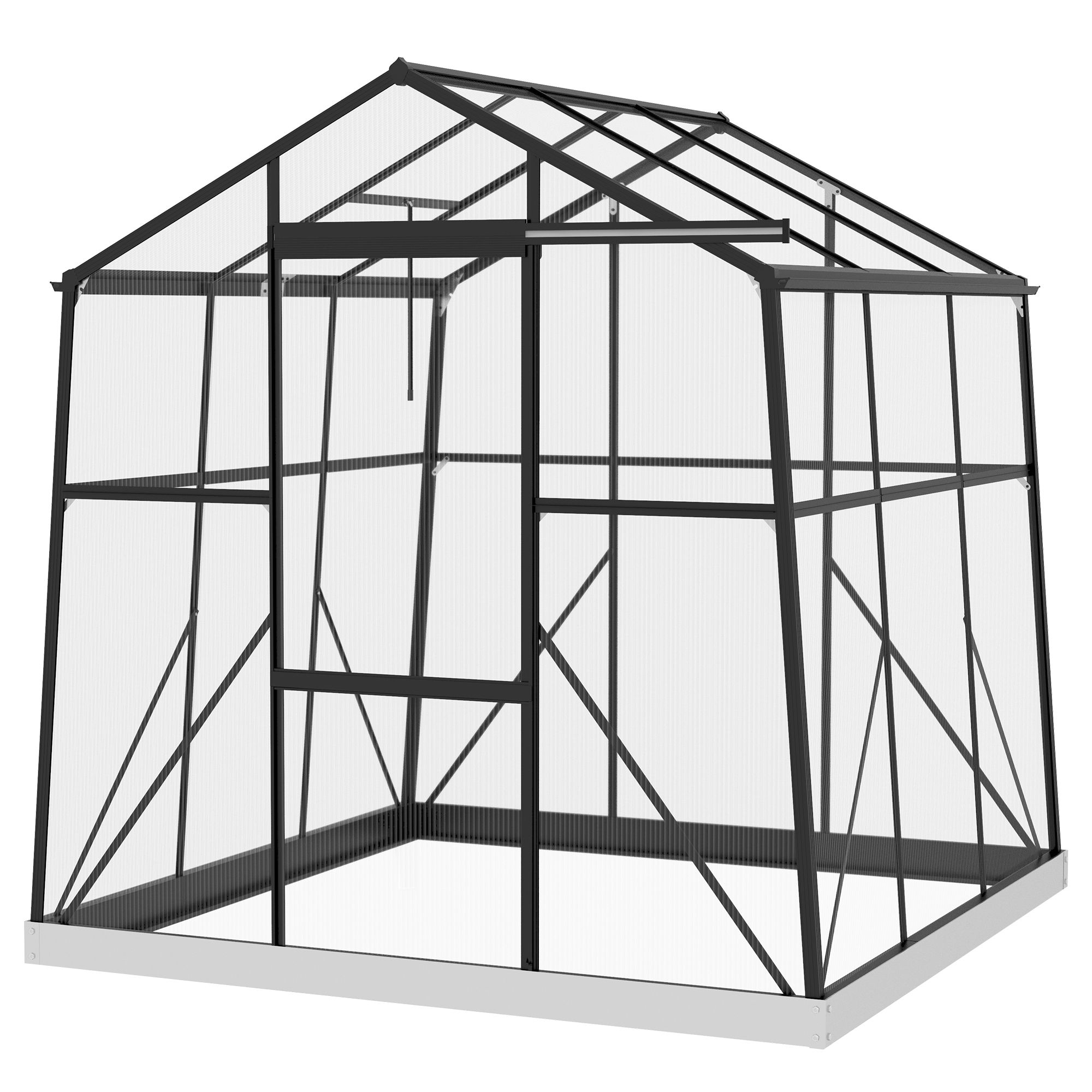 Kas Kweekhuis Kweekbed, weerbestendig, 192 x 192 x 203 cm, Zwart