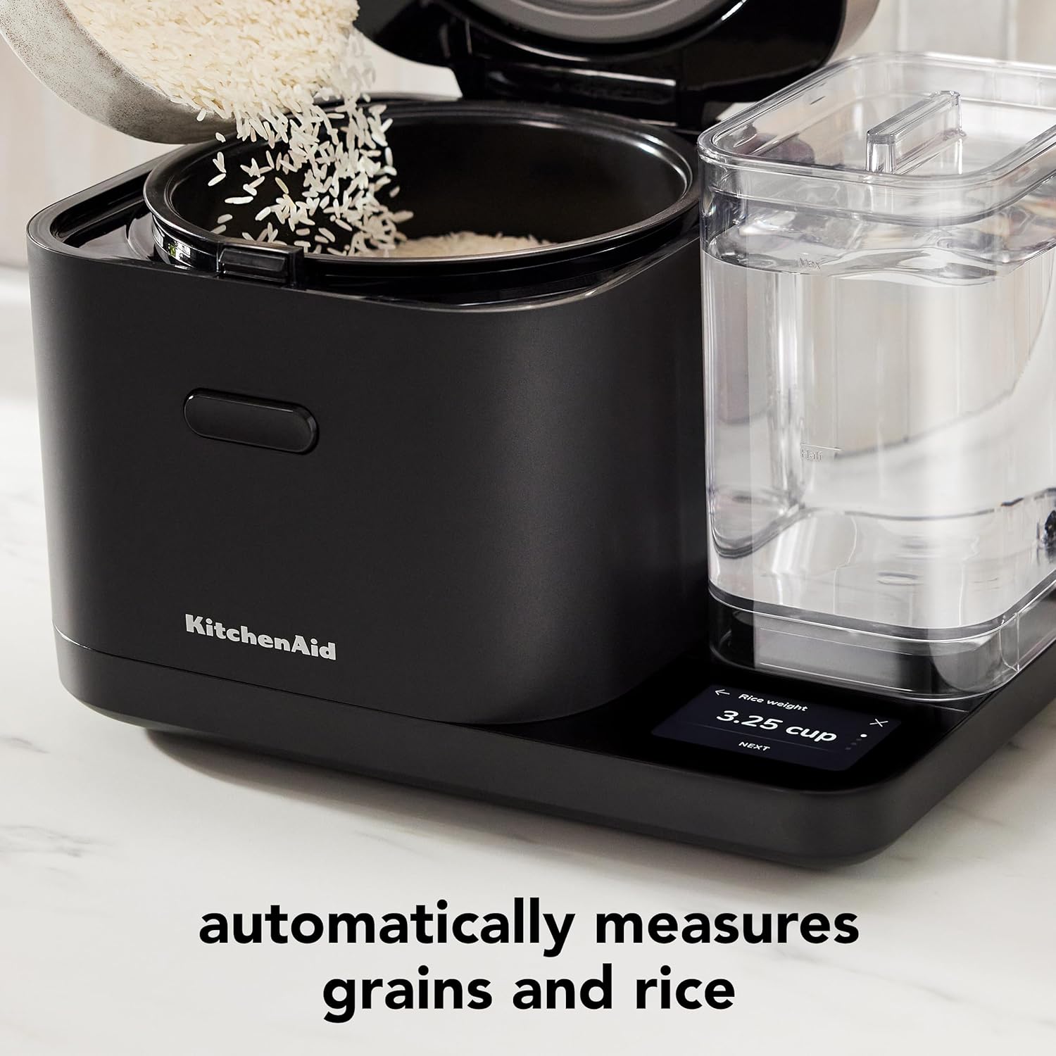 KitchenAid Grain and Rice Cooker 8 Cup with Integrated Scale and Delayed Cook, KGC3155BM